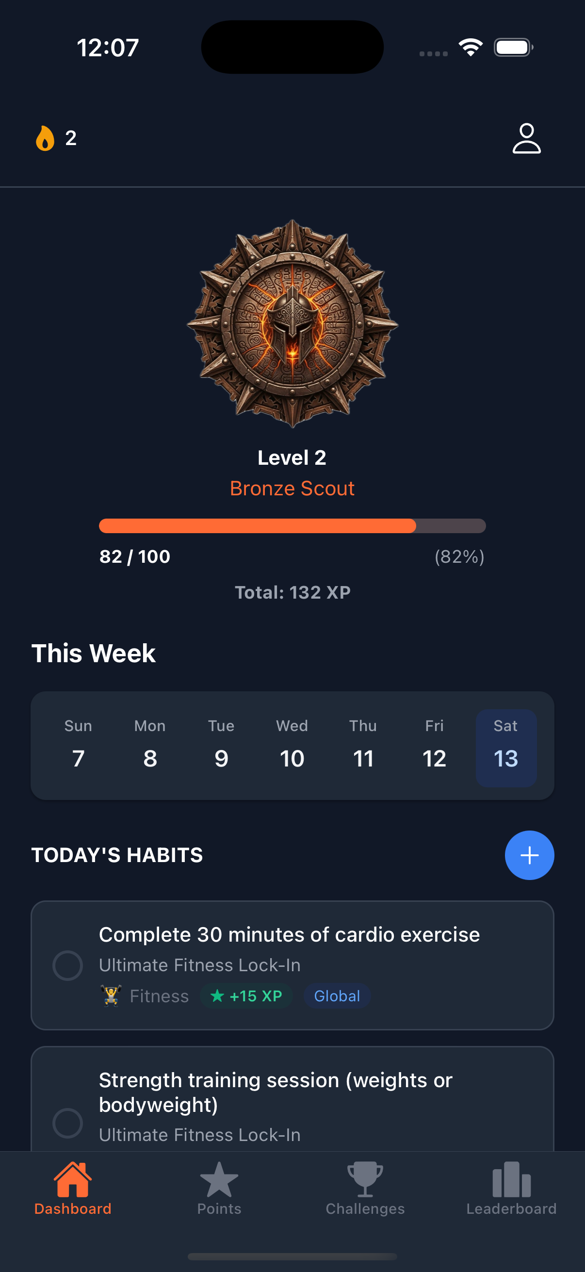 Lock In Daily - Challenge Interface